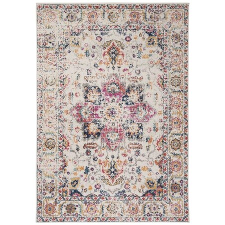 Safavieh 3 x 5 ft. Madison Collection Contemporary Rectangle Power Loomed Rug Fuchsia & Ivory MAD603R-3